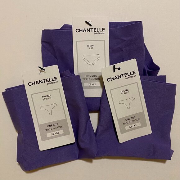 Chantelle 2 Softstretch Thong and 1 Softstretch Bikini Set - Dusky Lavender - Picture 1 of 9